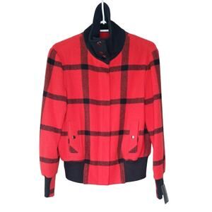 600 West Plaid 80% Wool Zip Up Jacket Women's Size Small - NWT